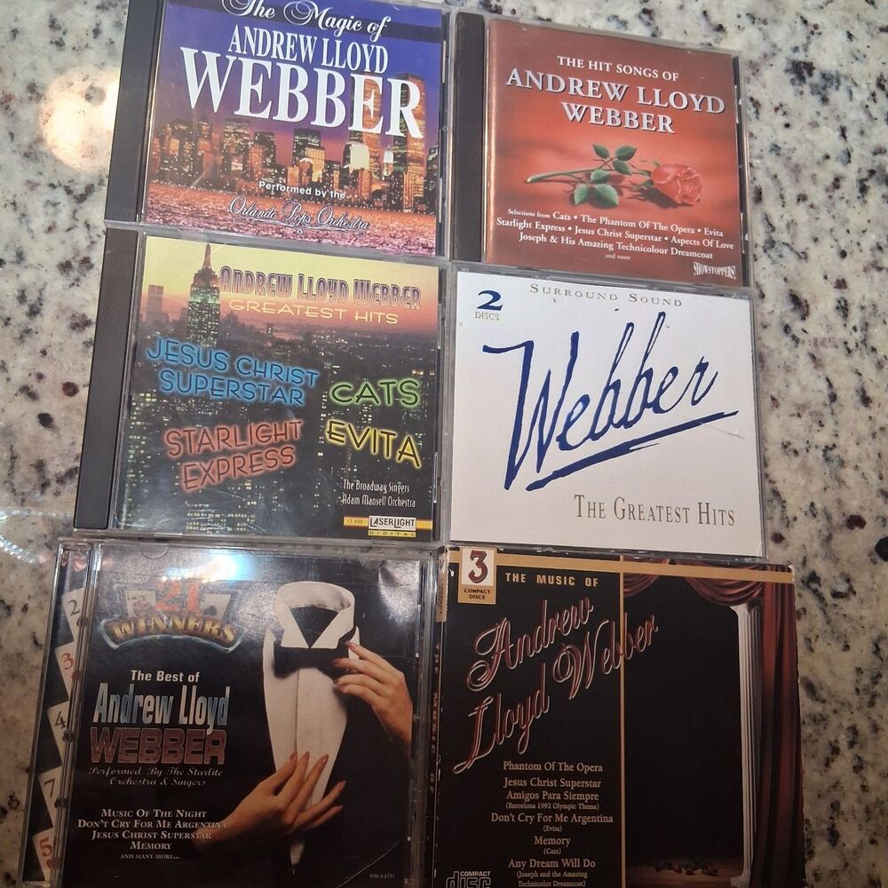 Andrew Lloyd Webber CD Lot 8 Disc Bundle Phantom Cats Evita Jesus Christ...
